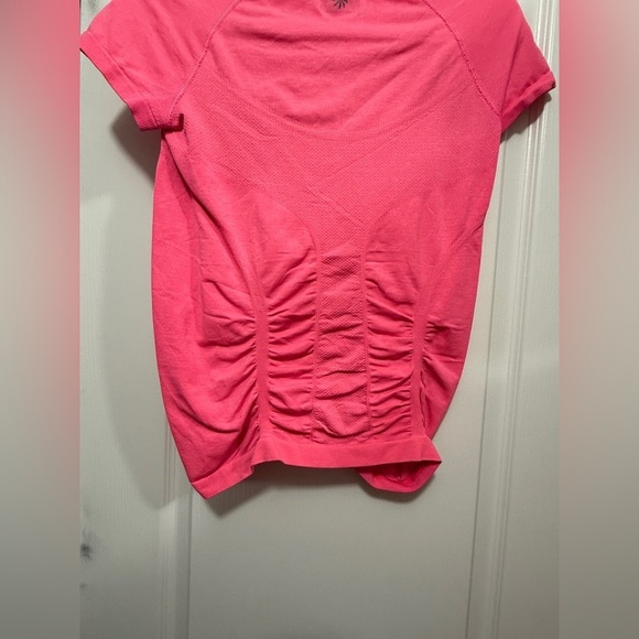 Athleta hot Neon Pink Fast Track Workout Tee women’s XS athleisure top seamless - Picture 7 of 15